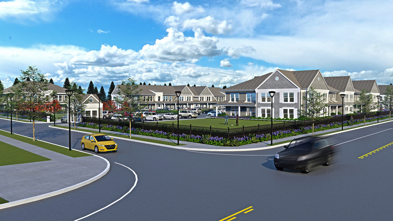 A rendering of Allegria South, a workforce housing development with commercial aspects whose developer will receive a Vision Long Island Smart Growth Award along with Brookhaven Town.